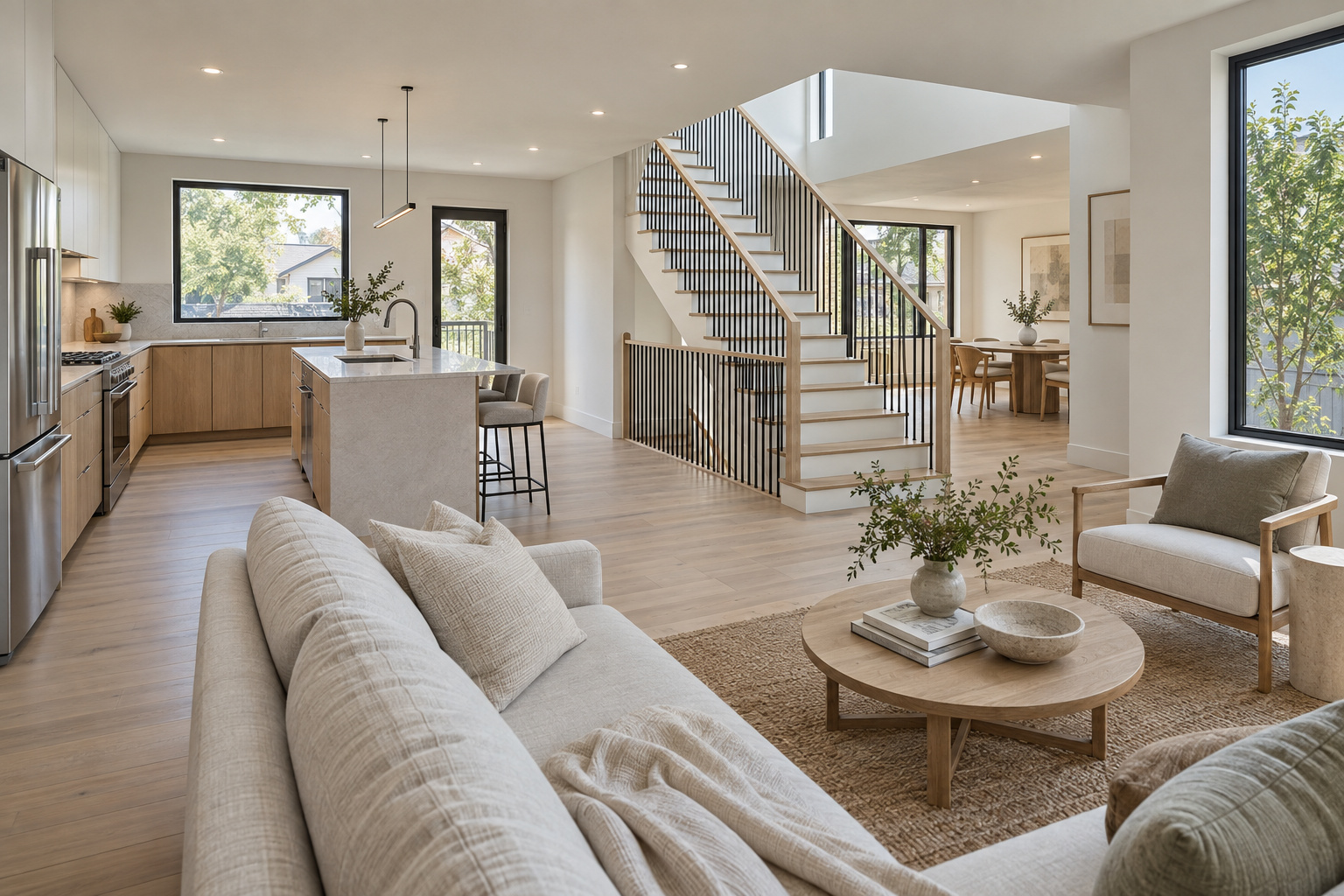 Living and kitchen, alternate scheme