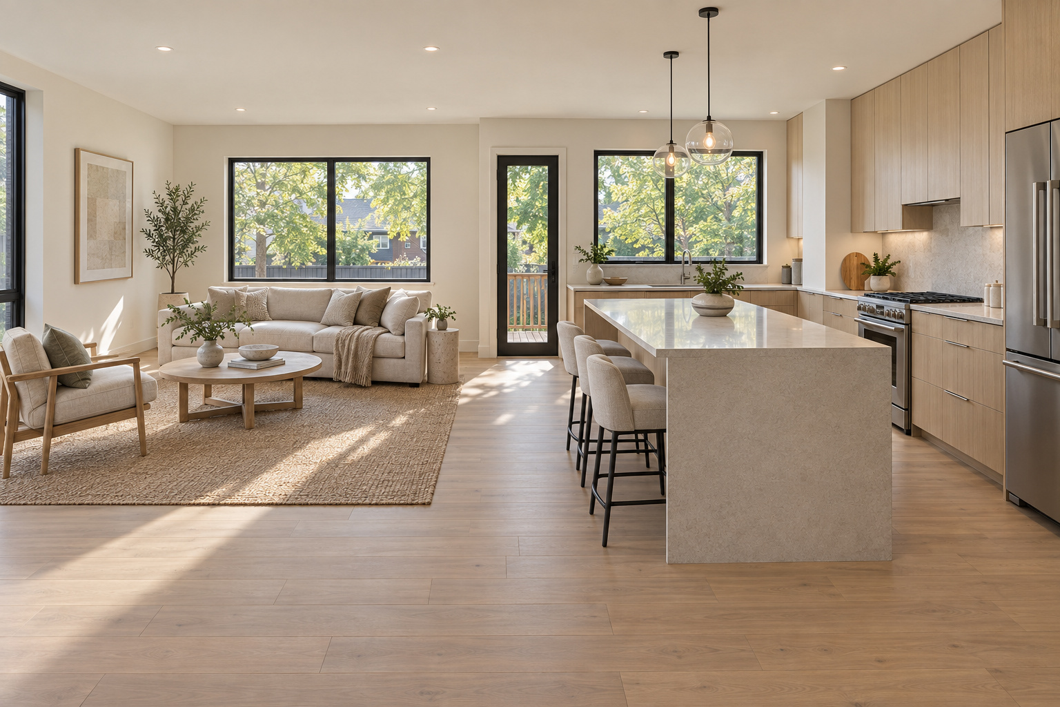 Living and kitchen