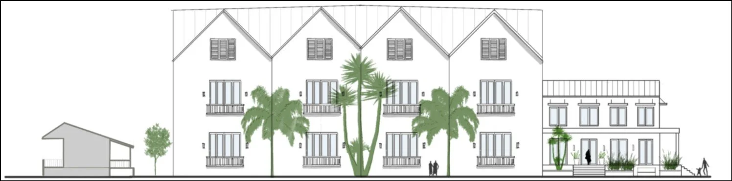 Boat House Study elevation drawing, Fisherman&rsquo;s Village, Punta Gorda, Florida