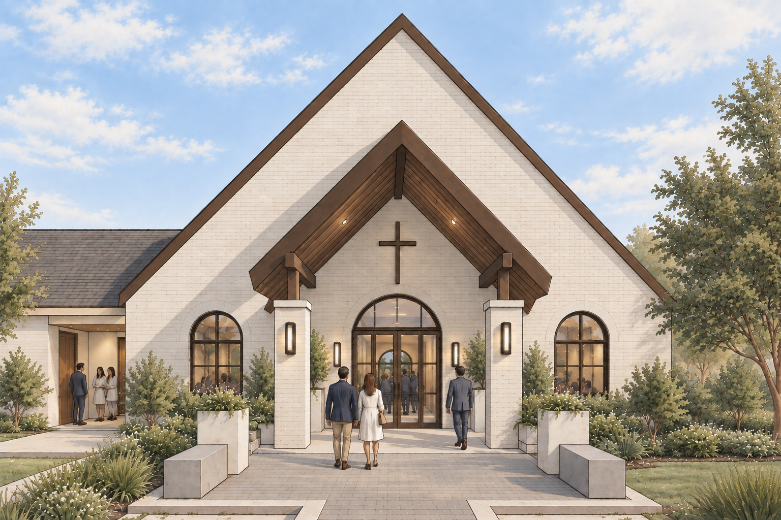 Church of the Covenant — Multi-purpose building, entry
