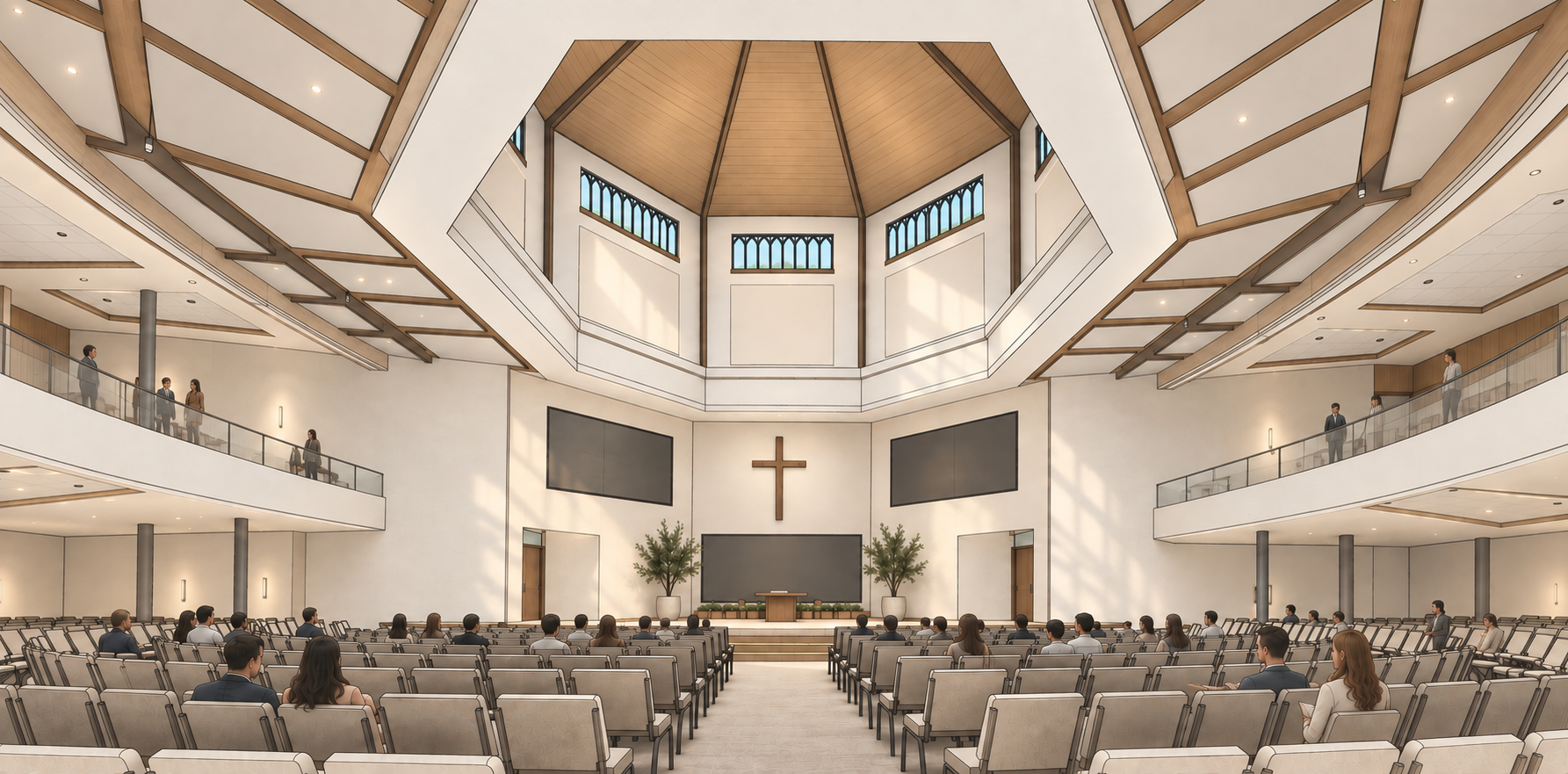 Church of the Covenant sanctuary rendering, Trail Boulevard, Naples, Florida